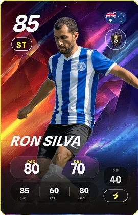 Futuristic neon style soccer card